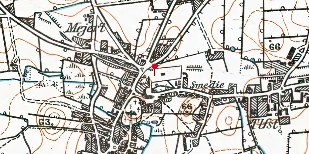 Historisk kort over Løjt Kirkeby Stationskro