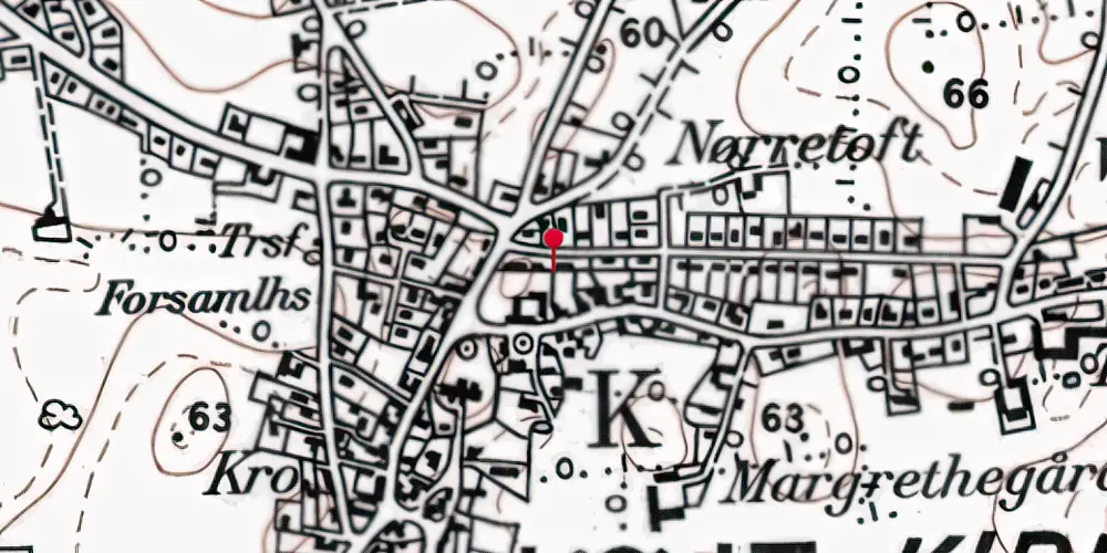 Historisk kort over Løjt Kirkeby Stationskro