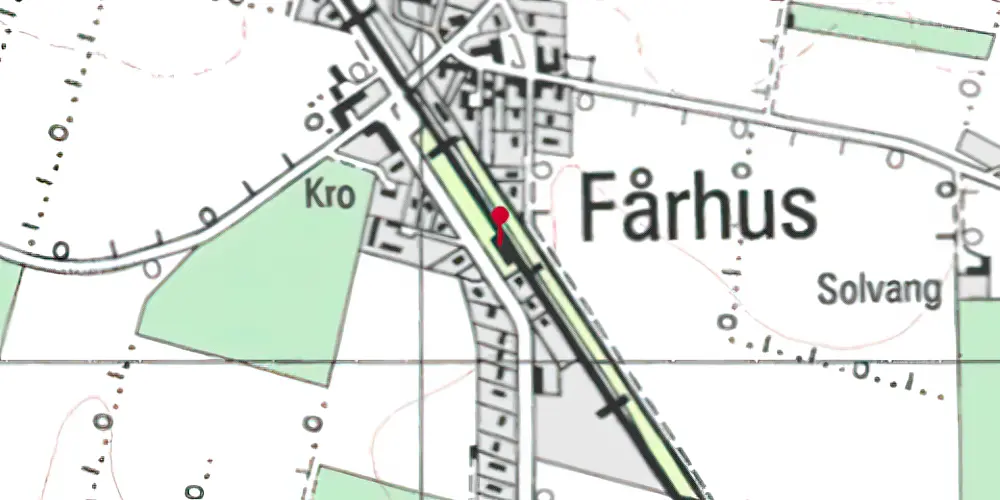 Historisk kort over Fårhus Trinbræt Historisk kort over Fårhus Trinbræt