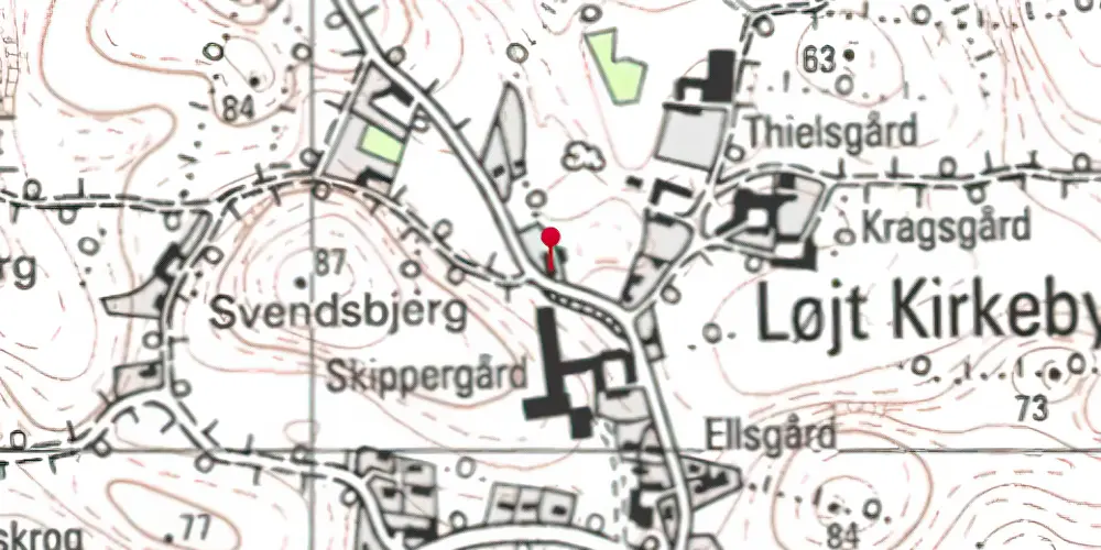 Historisk kort over Løjt Skovby Stationskro