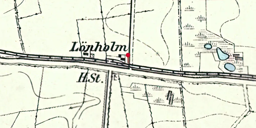 Historisk kort over Lønholm Trinbræt