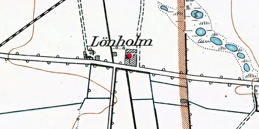 Historisk kort over Lønholm Trinbræt