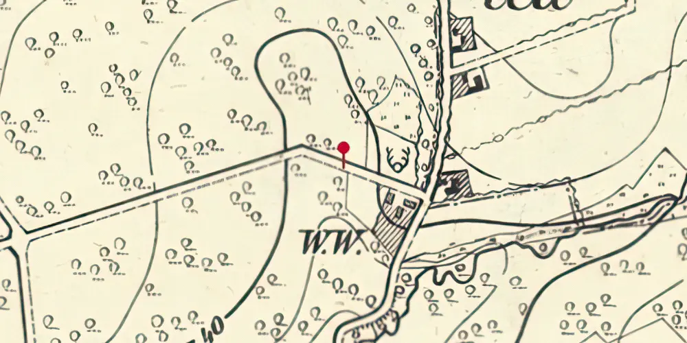 Historisk kort over Låsled Trinbræt med Sidespor