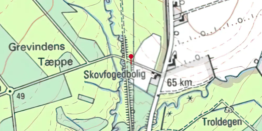 Historisk kort over Låsled Trinbræt med Sidespor