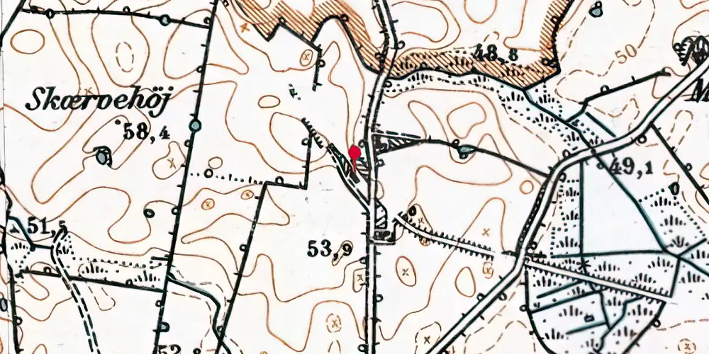 Historisk kort over Maugstrup Station