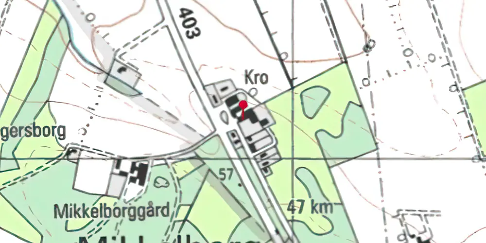 Historisk kort over Mikkelborg Stationskro