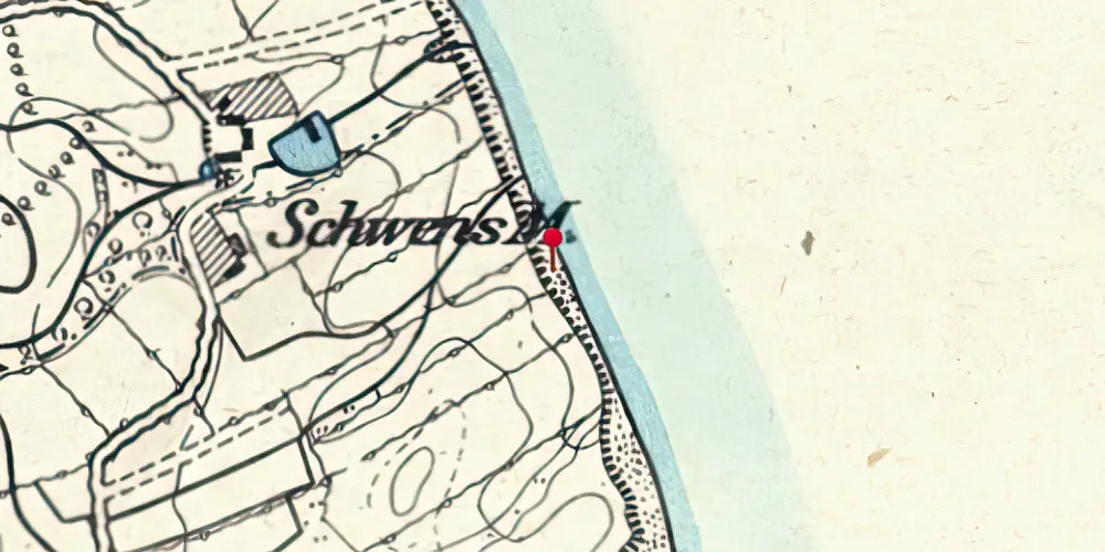 Historisk kort over Mommark Færge Station Historisk kort over Mommark Færge Station