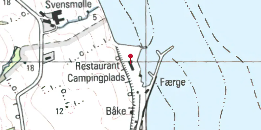 Historisk kort over Mommark Færge Station Historisk kort over Mommark Færge Station