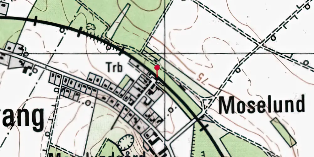 Historisk kort over Moselund Station