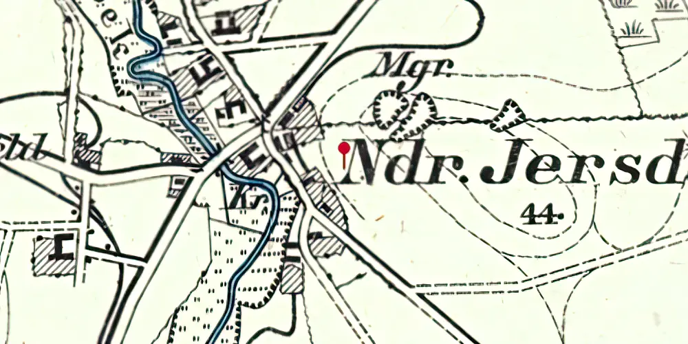 Historisk kort over Neder Jerstal Station Historisk kort over Neder Jerstal Station