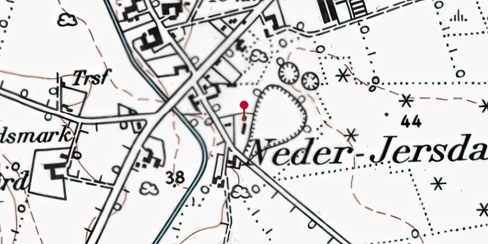 Historisk kort over Neder Jerstal Station Historisk kort over Neder Jerstal Station