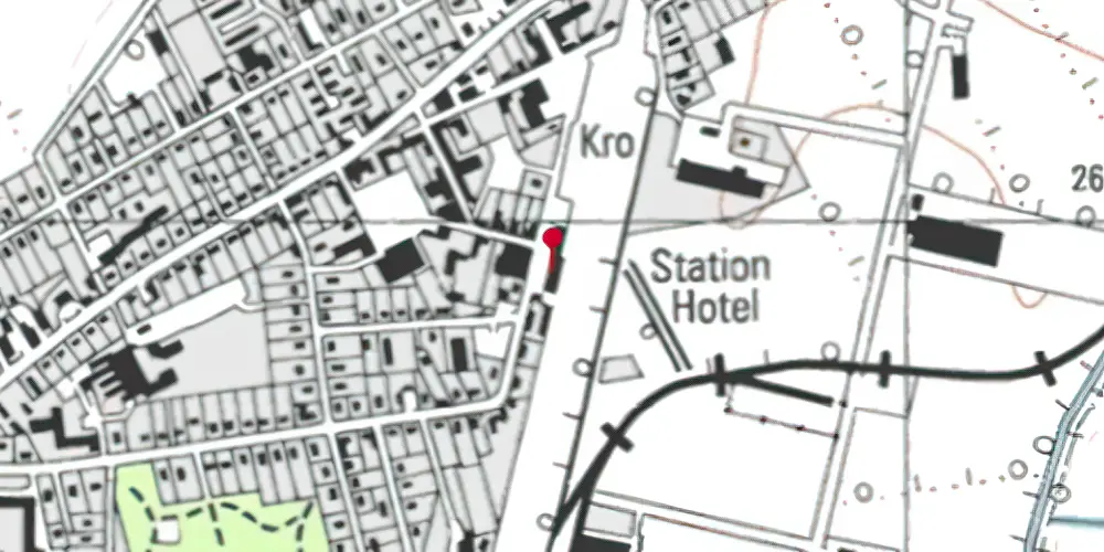 Historisk kort over Tinglev Station Historisk kort over Tinglev Station