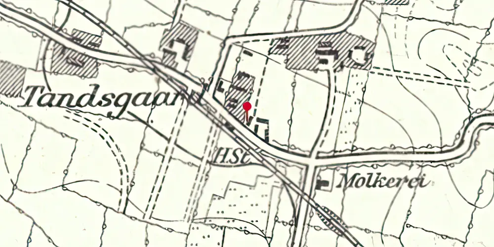 Historisk kort over Neder-Tandslet Station