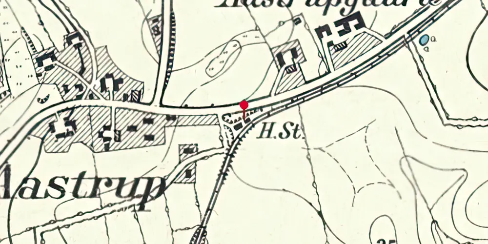 Historisk kort over Neder Åstrup Station