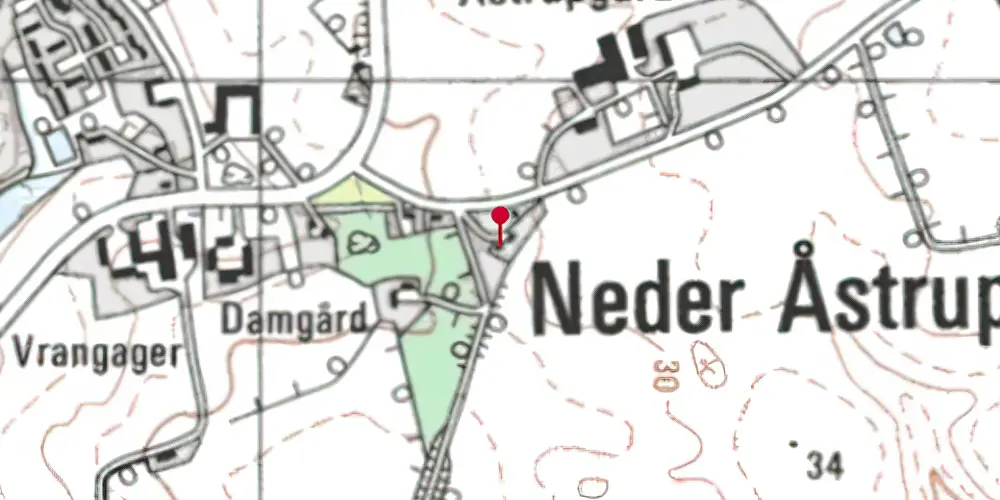 Historisk kort over Neder Åstrup Station