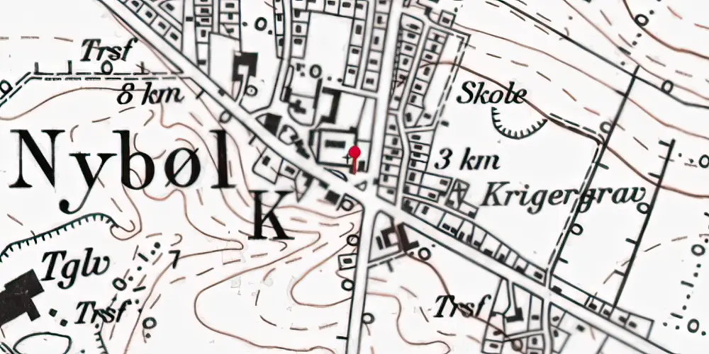 Historisk kort over Nybøl Station