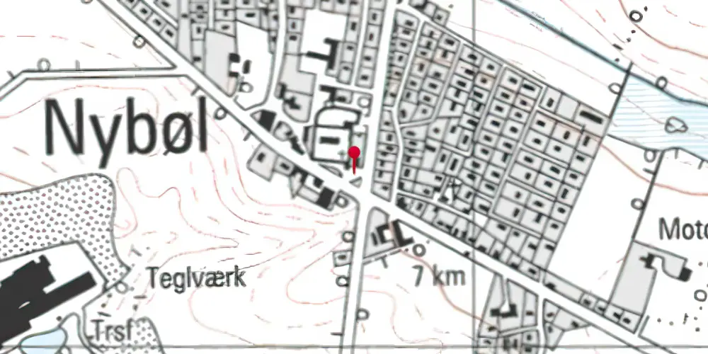 Historisk kort over Nybøl Station