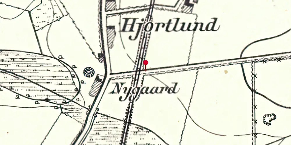 Historisk kort over Nygaard Trinbræt