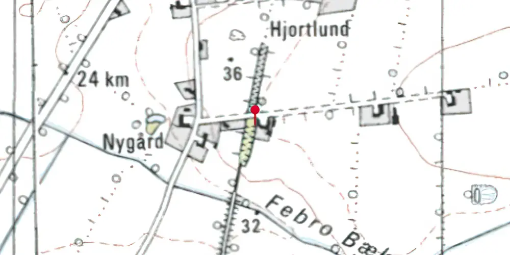 Historisk kort over Nygaard Trinbræt