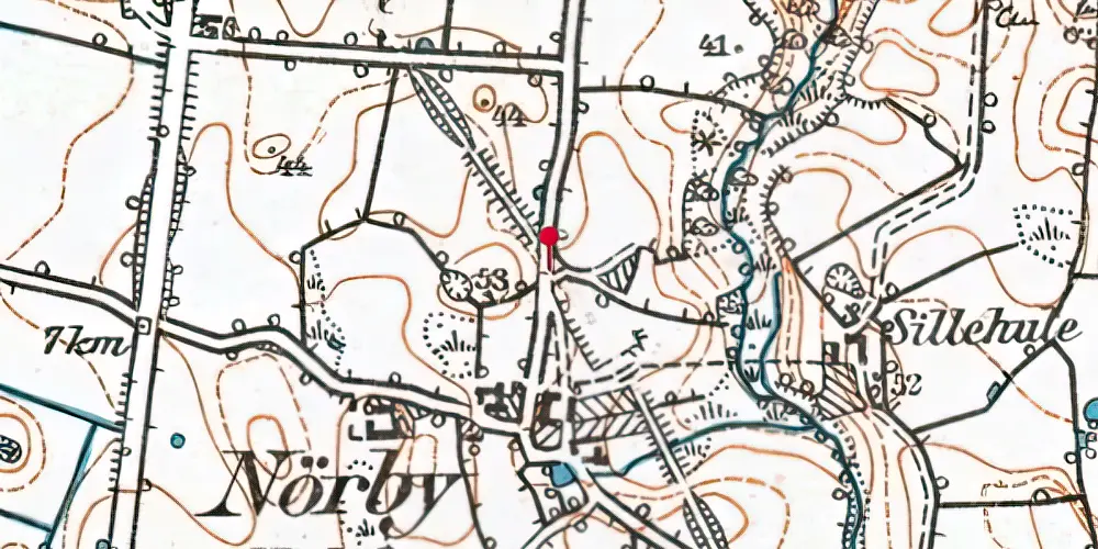 Historisk kort over Nørby Trinbræt Historisk kort over Nørby Trinbræt