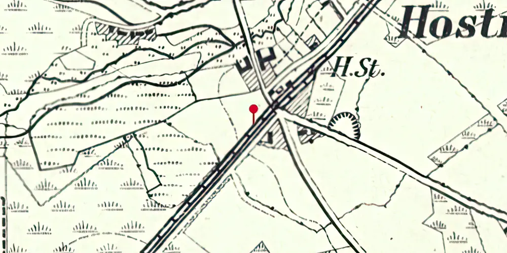 Historisk kort over Nørre-Hostrup Station Historisk kort over Nørre-Hostrup Station