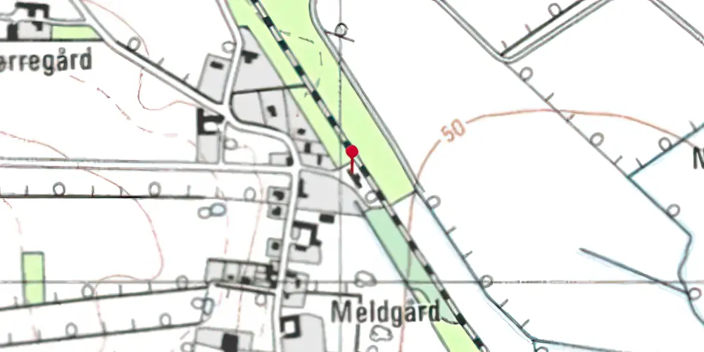 Historisk kort over Nørre Kollund Billetsalgssted