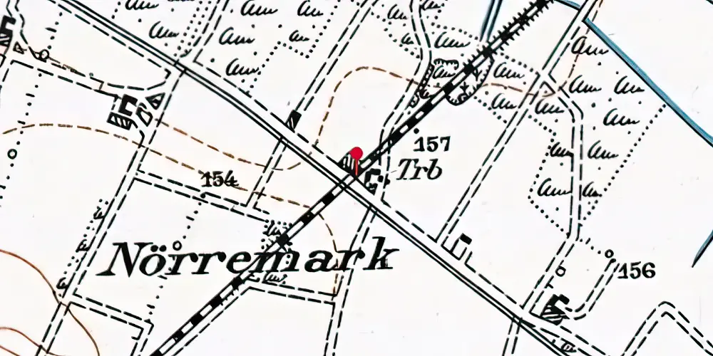 Historisk kort over Nørremark Trinbræt Historisk kort over Nørremark Trinbræt