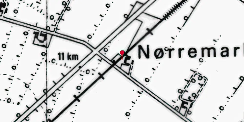 Historisk kort over Nørremark Trinbræt Historisk kort over Nørremark Trinbræt