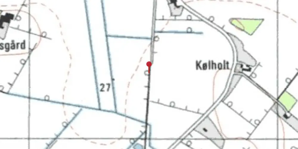 Historisk kort over Odinsgård Privat Sidespor