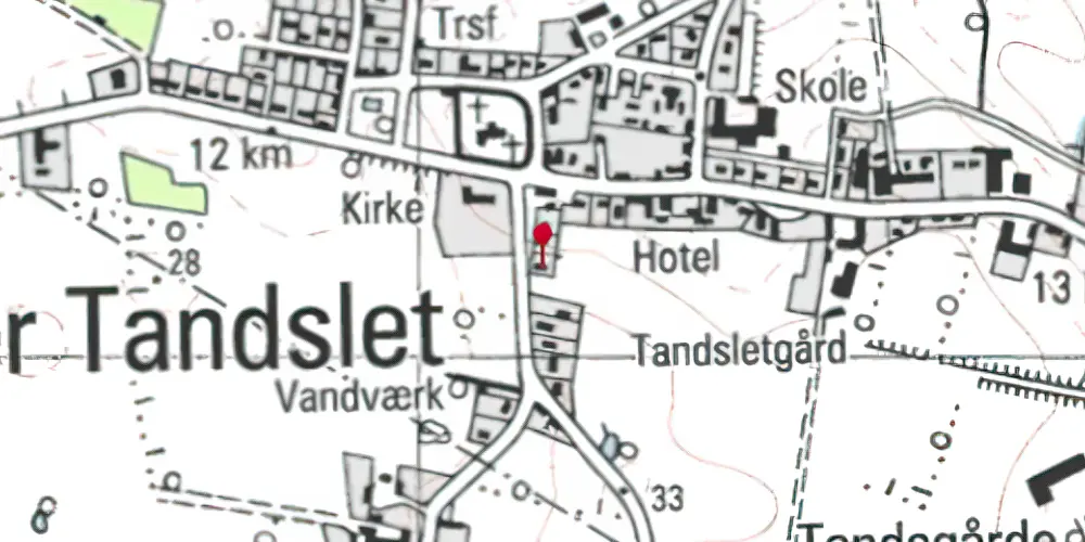Historisk kort over Over-Tandslet Station Historisk kort over Over-Tandslet Station
