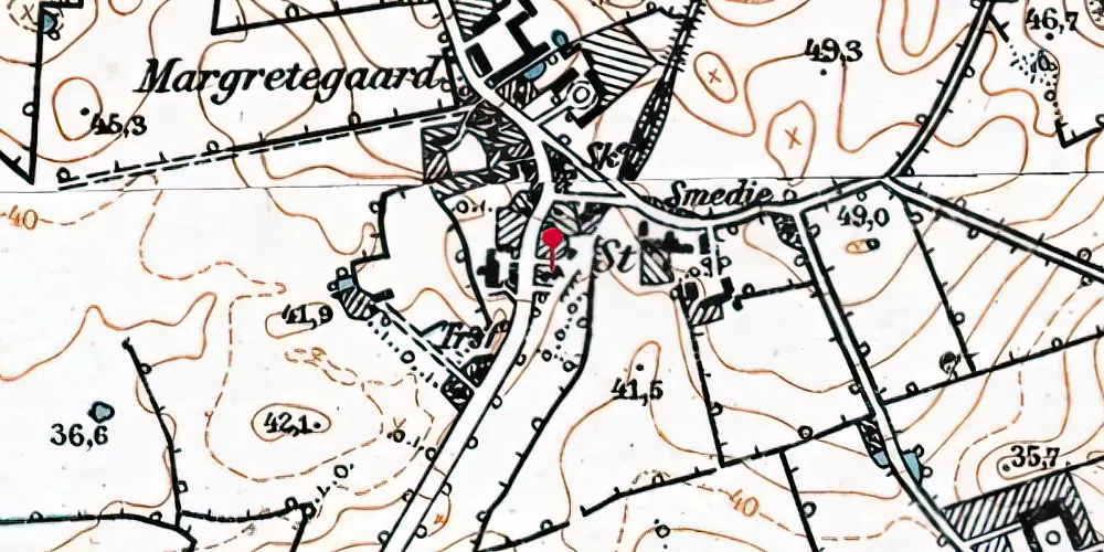 Historisk kort over Over Aastrup Station Historisk kort over Over Aastrup Station