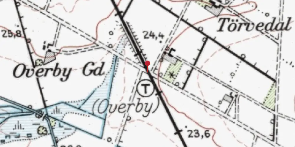 Historisk kort over Overby Trinbræt