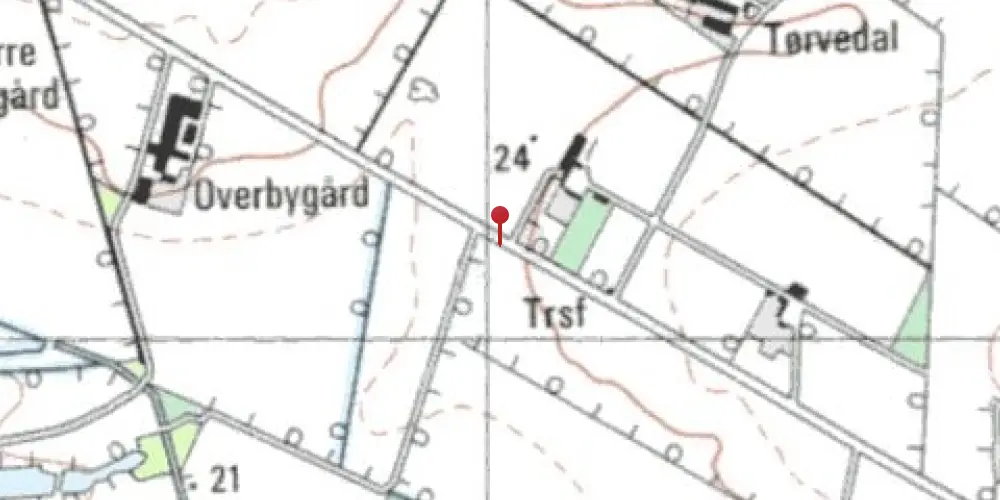 Historisk kort over Overby Trinbræt