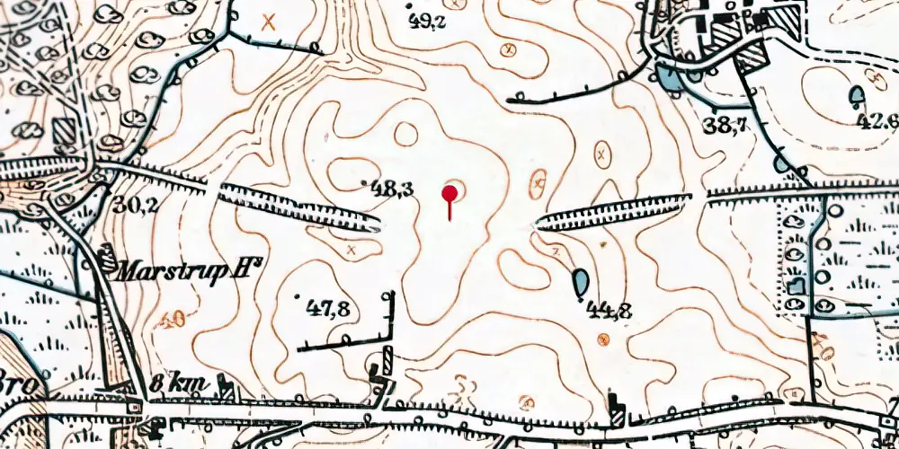 Historisk kort over Pamhule Trinbræt Historisk kort over Pamhule Trinbræt