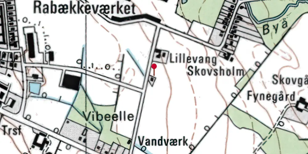 Historisk kort over Rabekkeværket Sidespor Historisk kort over Rabekkeværket Sidespor