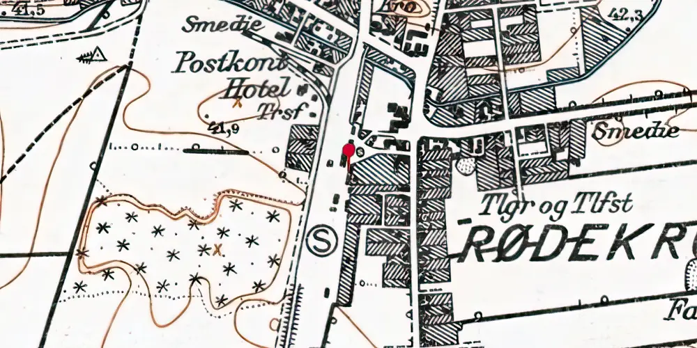 Historisk kort over Rødekro Station Historisk kort over Rødekro Station