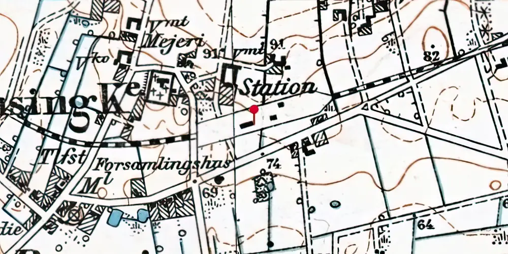 Historisk kort over Ramsing Station