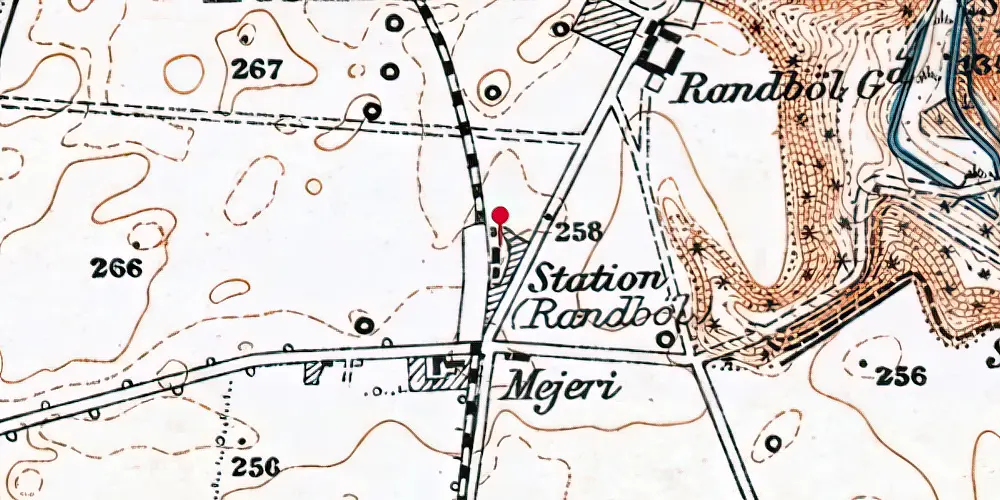Historisk kort over Randbøl Holdeplads Historisk kort over Randbøl Holdeplads