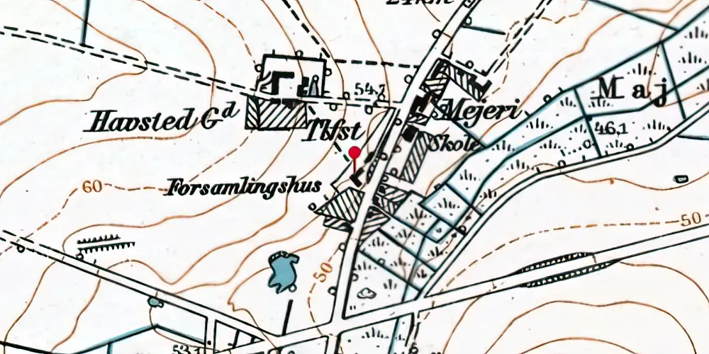 Historisk kort over Rangstrup Station