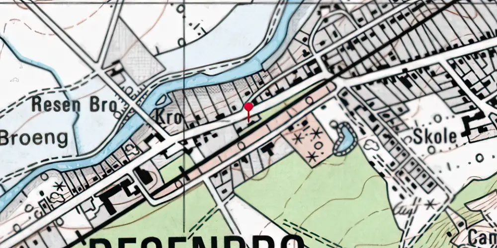 Historisk kort over Resenbro Station Historisk kort over Resenbro Station