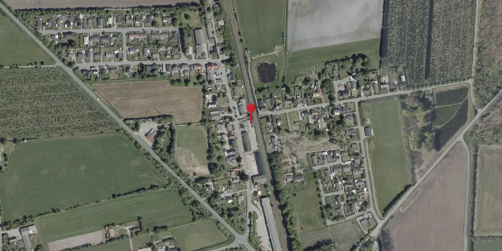 Historisk kort over Hovslund Stationsby Krydsningsstation