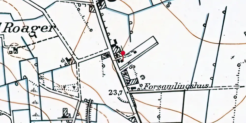 Historisk kort over Roager Station Historisk kort over Roager Station