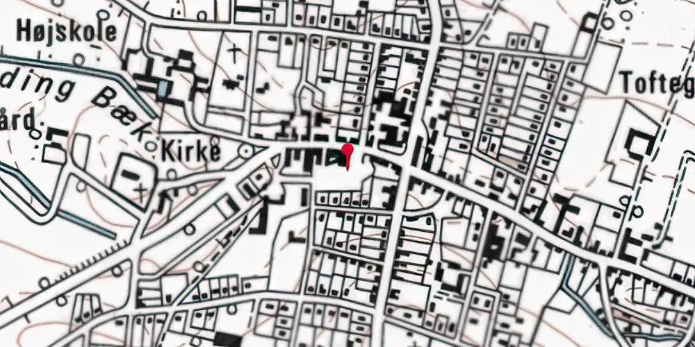 Historisk kort over Rødding Amtsbanegård Historisk kort over Rødding Amtsbanegård