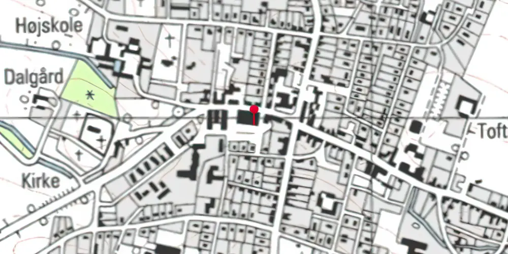 Historisk kort over Rødding Amtsbanegård Historisk kort over Rødding Amtsbanegård