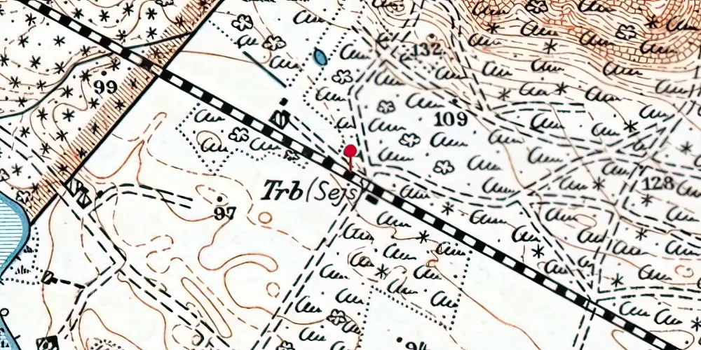 Historisk kort over Sejs Trinbræt