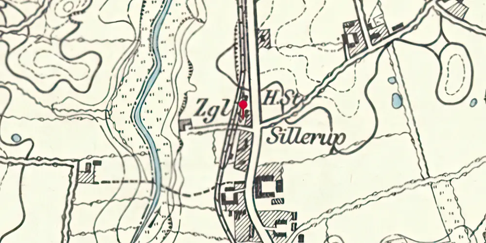 Historisk kort over Sillerup Station