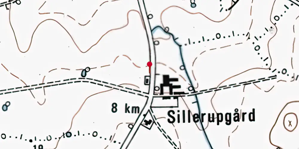 Historisk kort over Sillerupgård Trinbræt