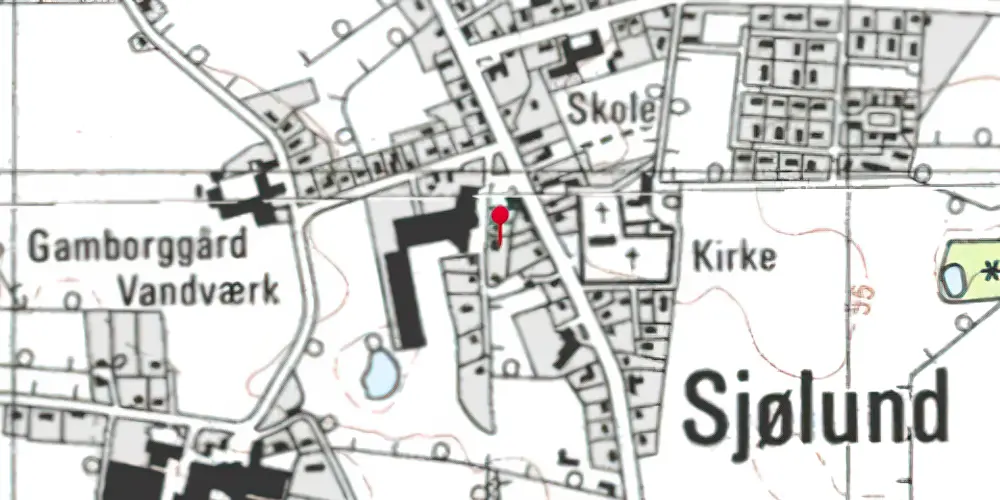 Historisk kort over Sjølund Station