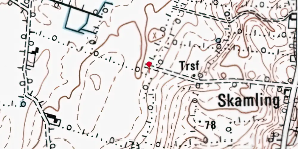 Historisk kort over Skamlingsbanke Holdeplads med sidespor Historisk kort over Skamlingsbanke Holdeplads med sidespor