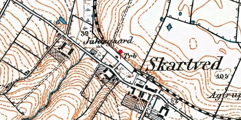 Historisk kort over Skartved Trinbræt Historisk kort over Skartved Trinbræt